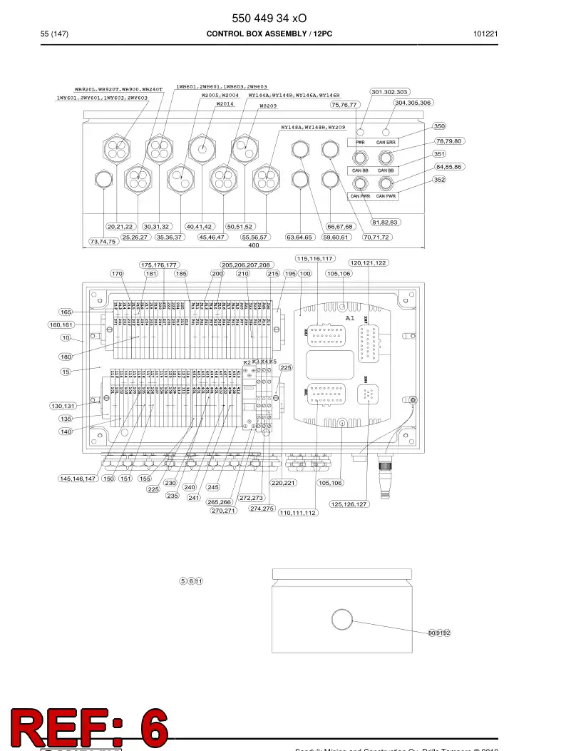 55044936c 550 449 36c Instruction, Wiring - Sandvik Technical Drawing