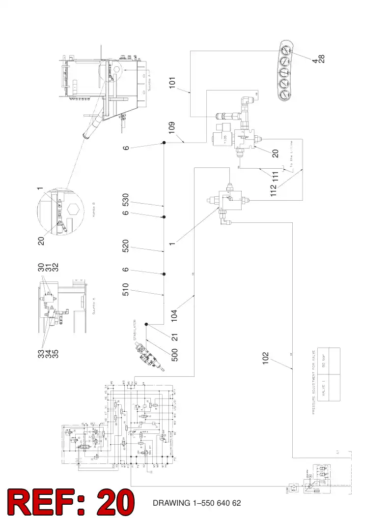 55044941 550 449 41 VALVE ASSEMBLY - Sandvik Technical Drawing