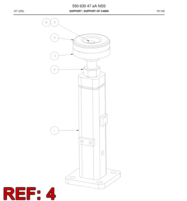 55044952 550 449 52 Damper, Hole Mount - Sandvik Technical Drawing