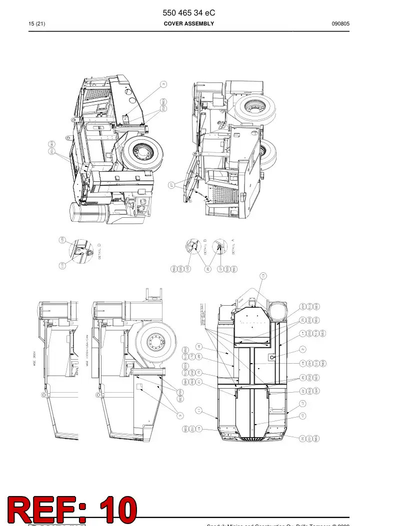 55044978a 550 449 78a Cover plate - Sandvik Technical Drawing