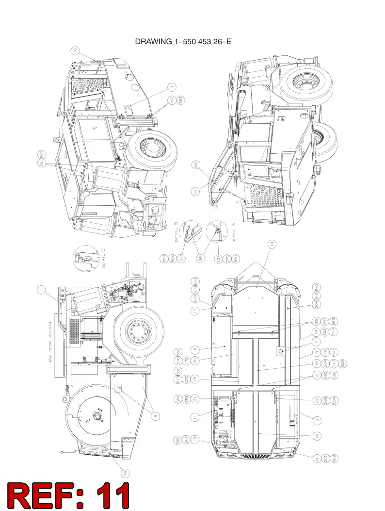 55045057 550 450 57 COVER PLATE - Sandvik Technical Drawing