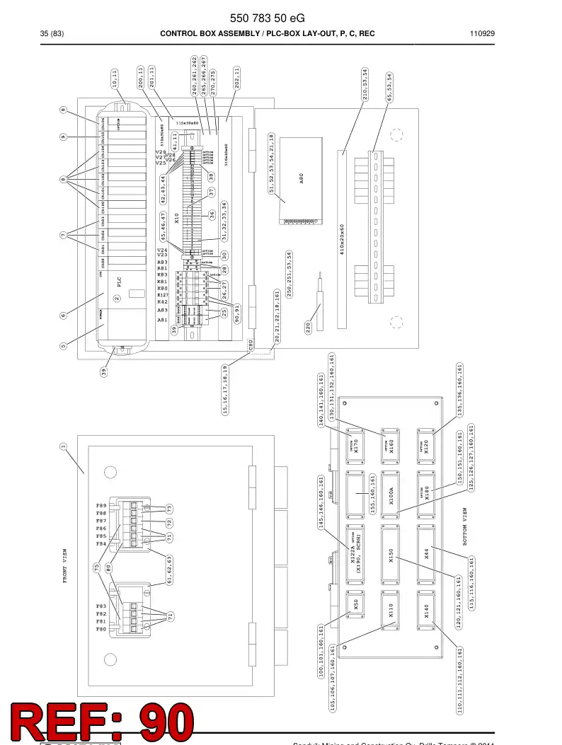 55045112 550 451 12 Relay - Sandvik Technical Drawing
