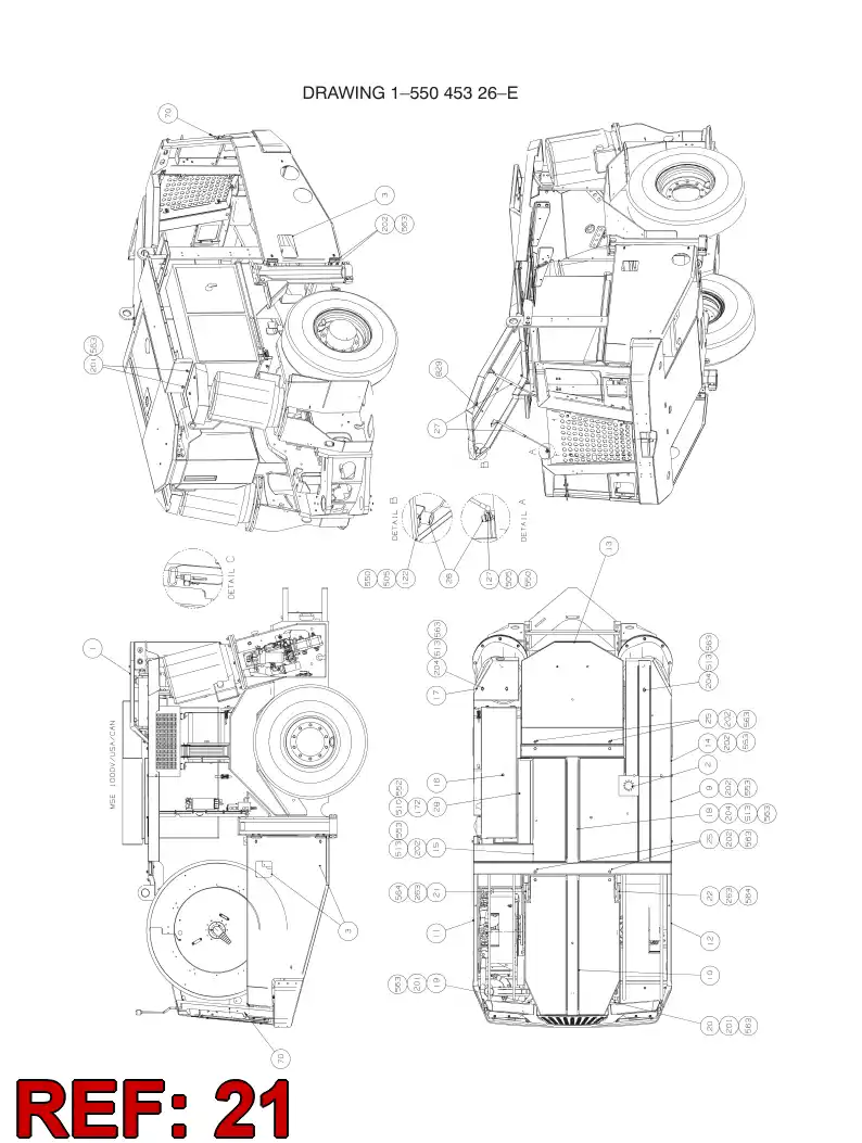 55045121 550 451 21 SUPPORTING BLOCK - Sandvik Technical Drawing