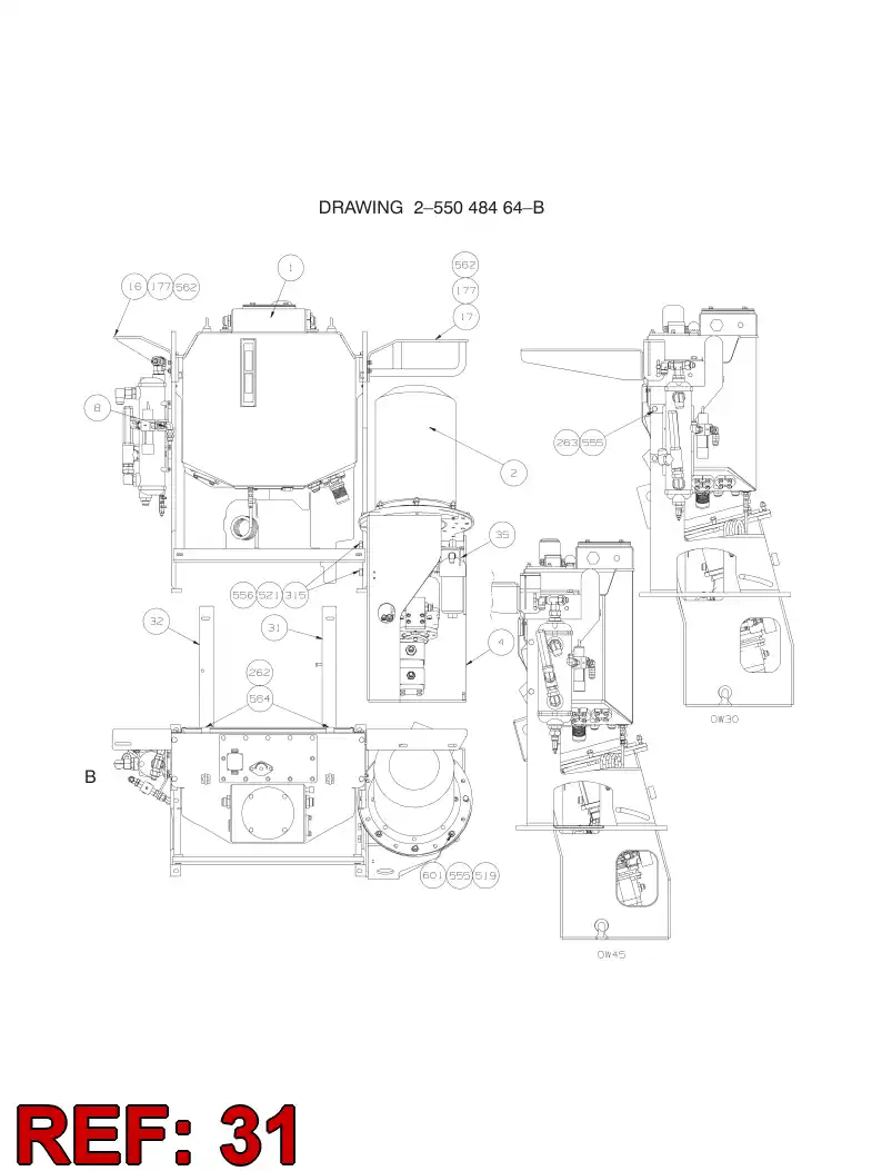 55045132 550 451 32 Supporting block - Sandvik Technical Drawing