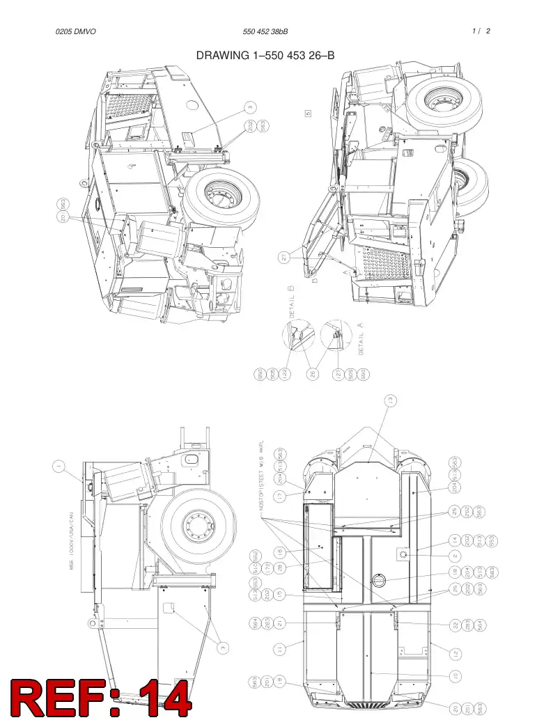 55045142 550 451 42 COVER PLATE - Sandvik Technical Drawing