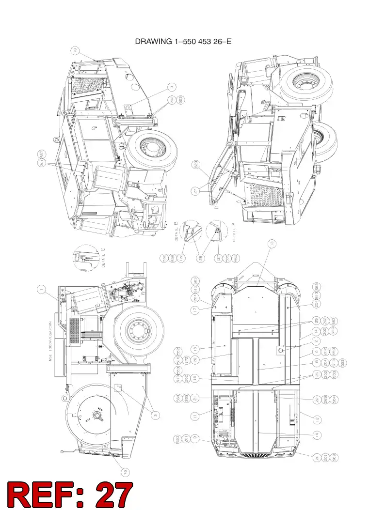 55045170 550 451 70 GAS SPRING - Sandvik Technical Drawing