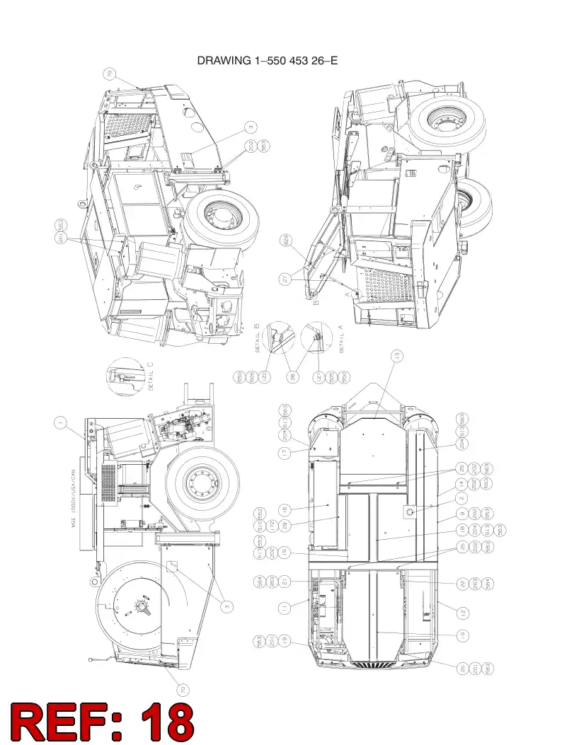 55045173 550 451 73 SUPPORTING BLOCK ASSEMBLY - Sandvik Technical Drawing