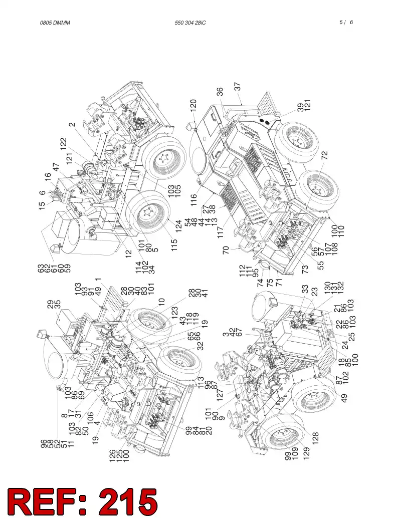 55045205 550 452 05 PNEUMATIC DIAGRAM - Sandvik Technical Drawing