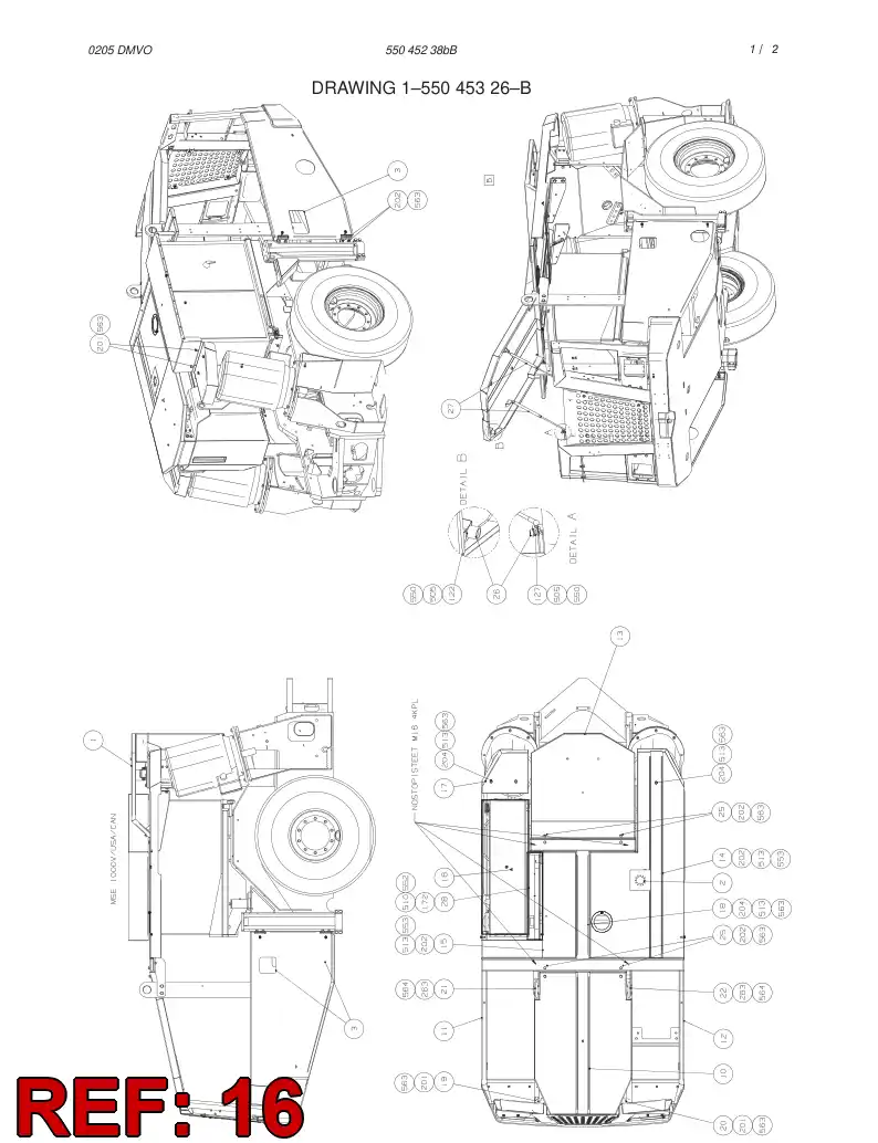 55045224 550 452 24 COVER PLATE - Sandvik Technical Drawing