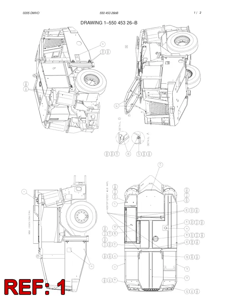 55045238 550 452 38 COVER ASSEMBLY - Sandvik Technical Drawing