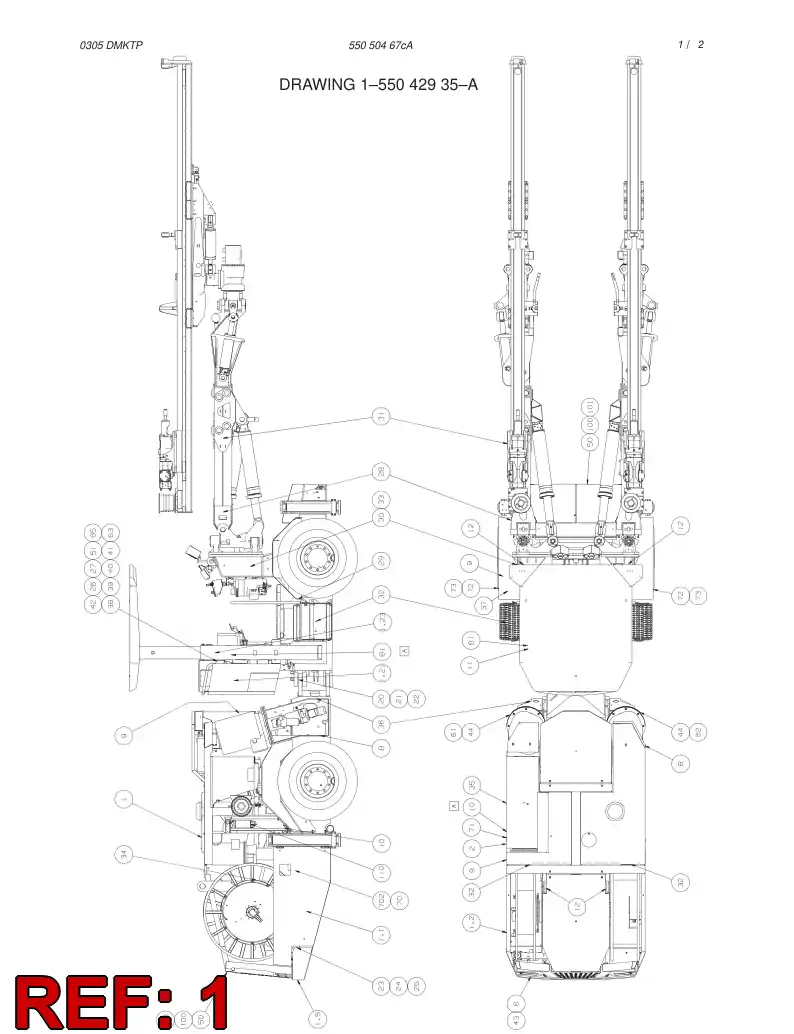 55045326 550 453 26 COVERS ASSEMBLY - Sandvik Technical Drawing
