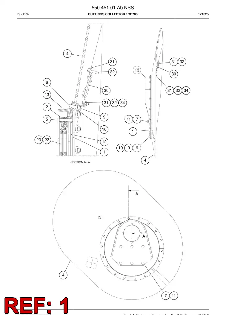 55045337 550 453 37 Frame - Sandvik Technical Drawing