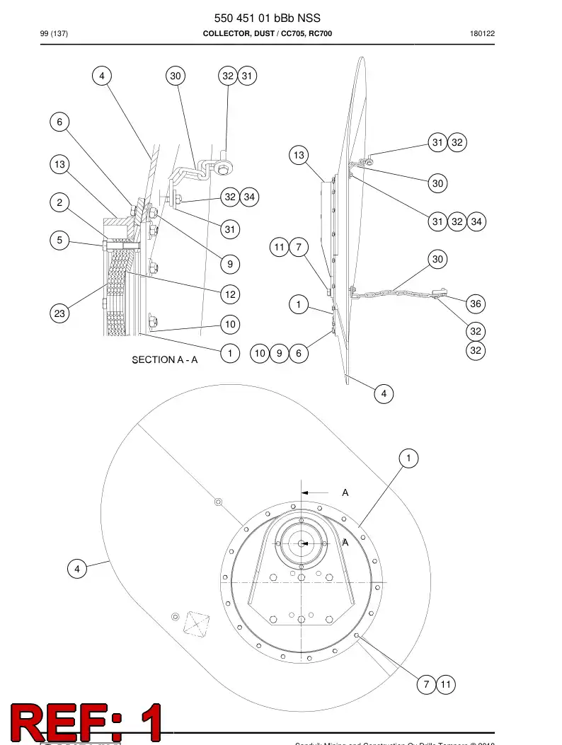 55045337a 550 453 37a Frame - Sandvik Technical Drawing