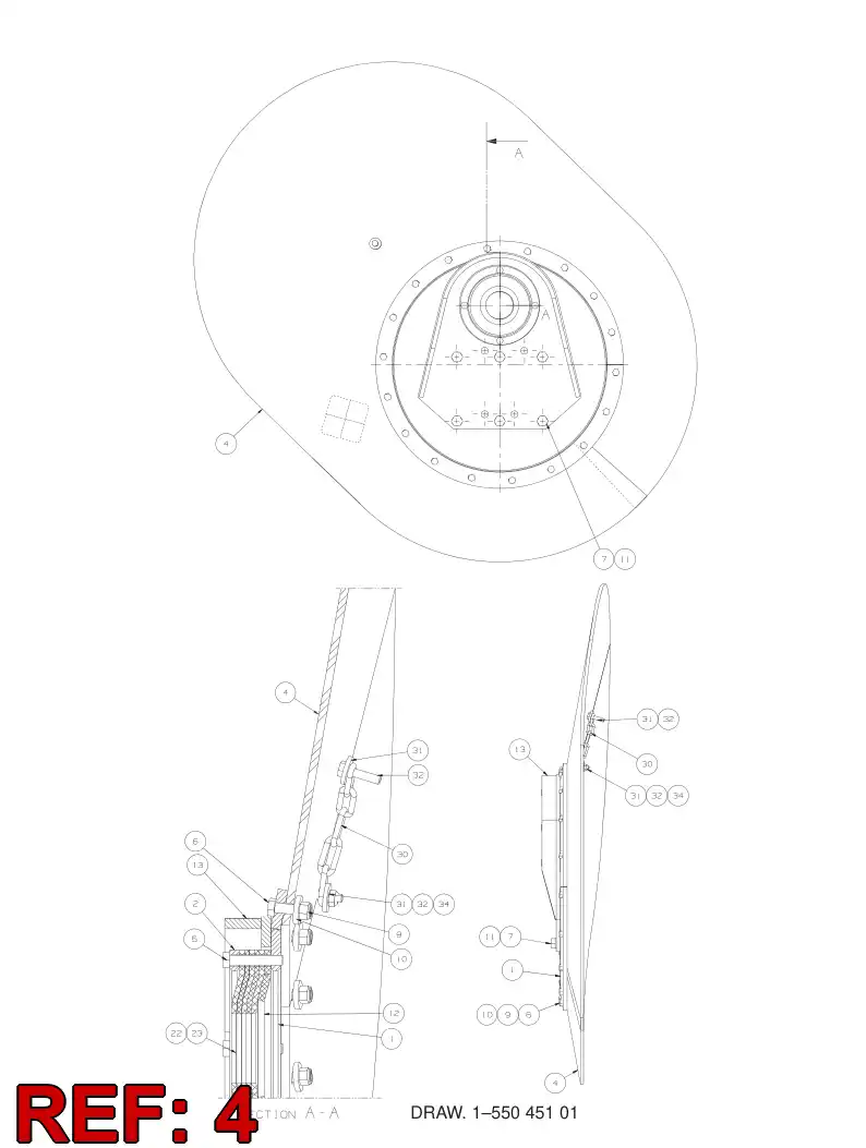 55045339 550 453 39 Cover, Rubber - Sandvik Technical Drawing