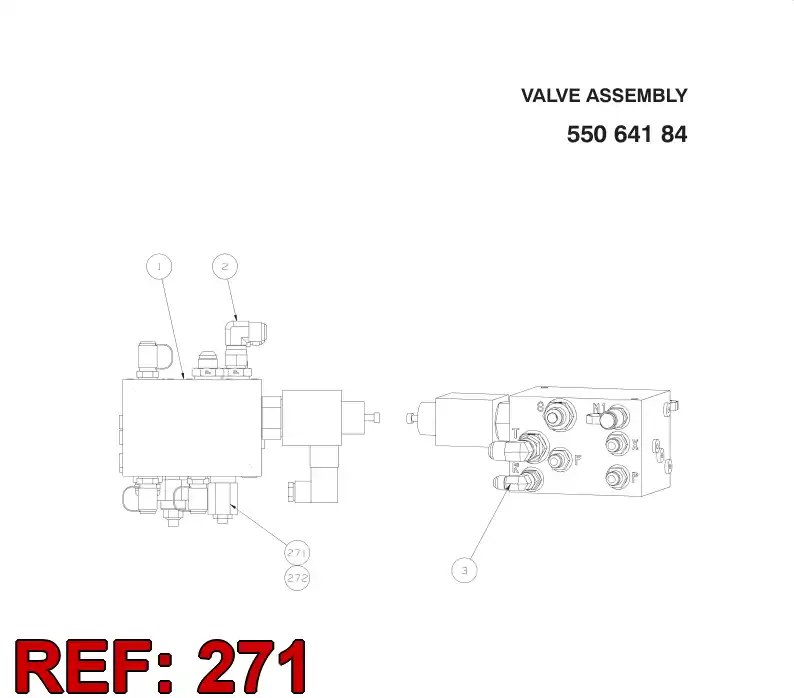 55045370 550 453 70 Valve, Pressure Relief - Sandvik Technical Drawing