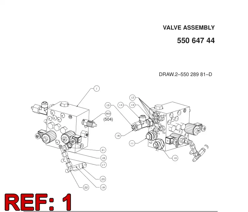 55045377 550 453 77 VALVE ASSEMBLY - Sandvik Technical Drawing