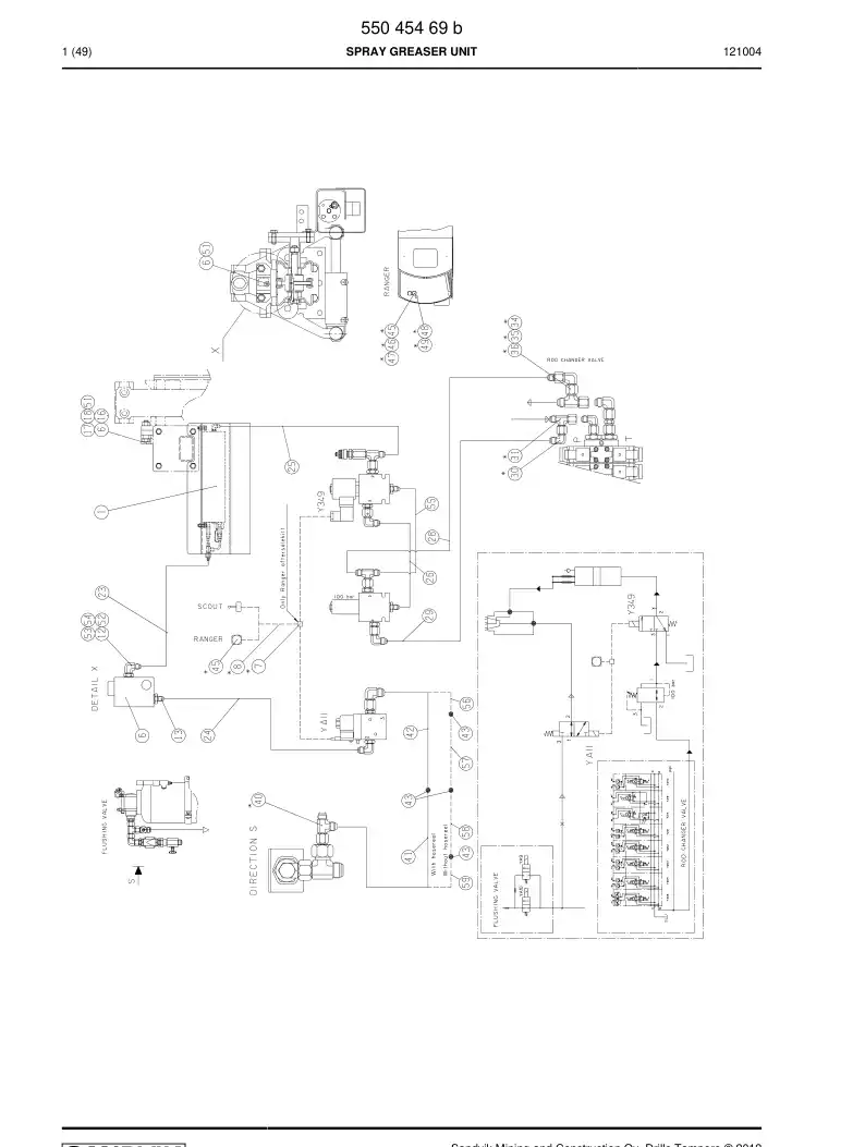 55045469b 550 454 69b SPRAY GREASER UNIT - Sandvik Technical Drawing