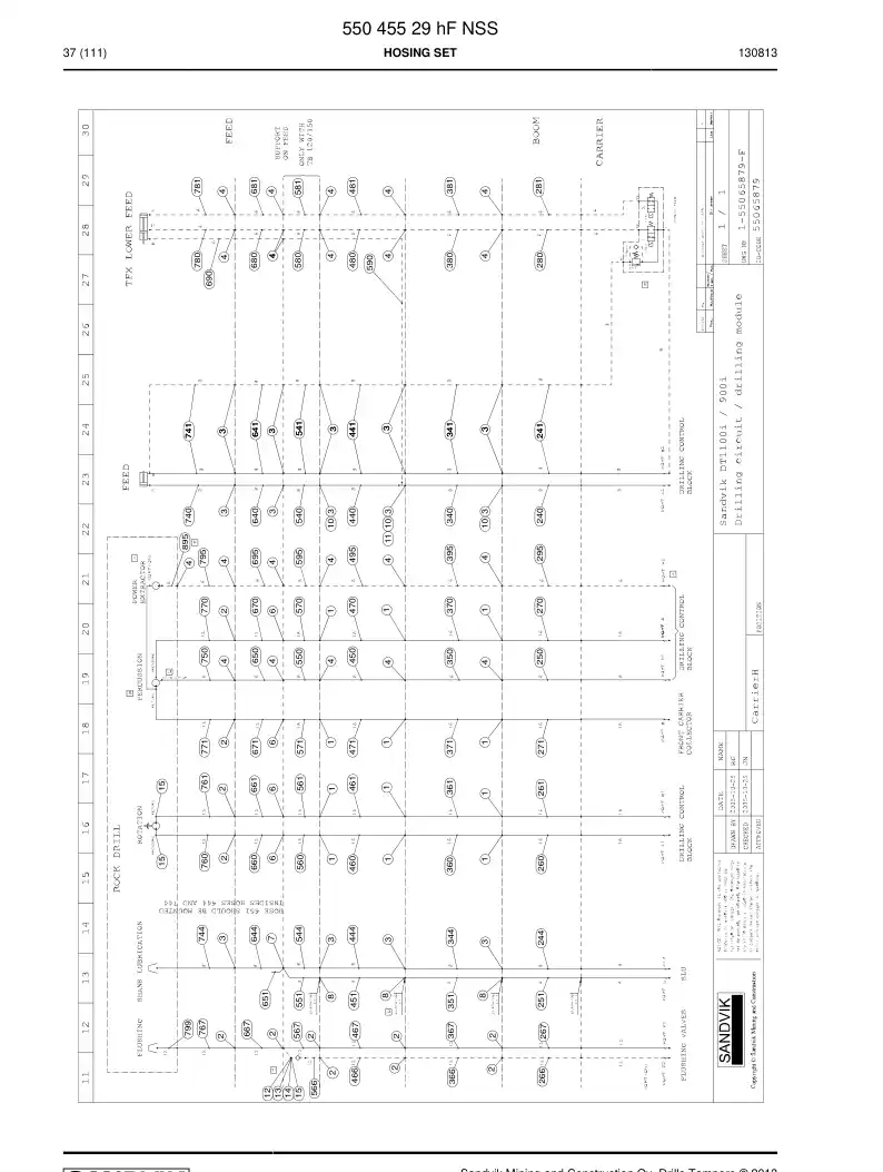 55045529h 550 455 29h Hosing Set - Sandvik Technical Drawing