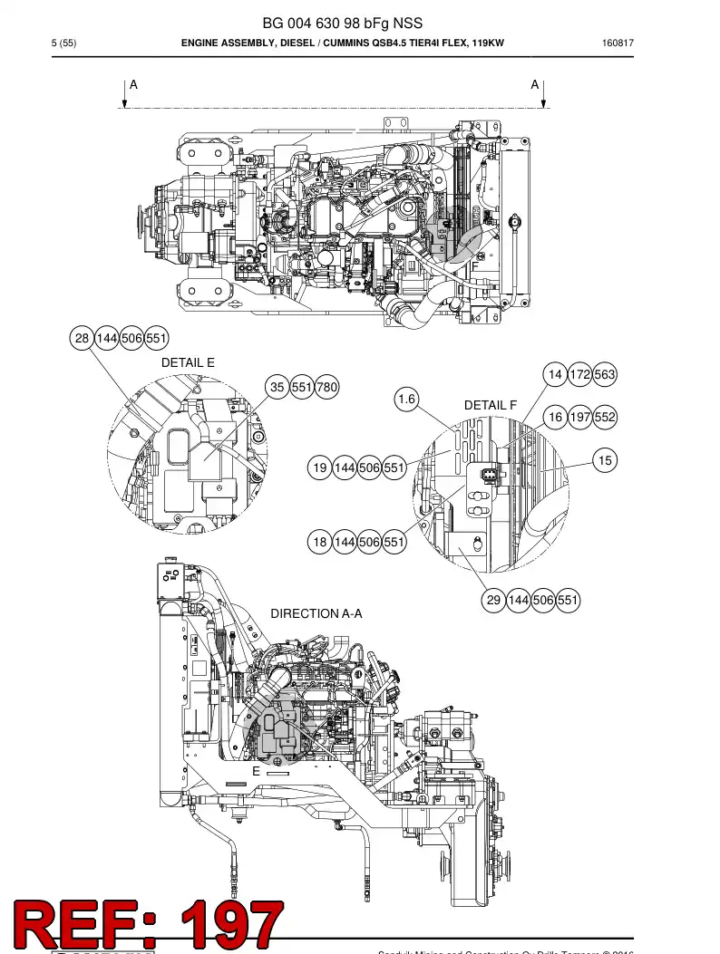 55045572 550 455 72 Hexagon head screw - Sandvik Technical Drawing