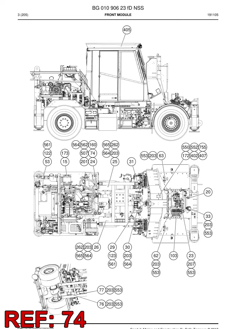 55045671 550 456 71 Bracket - Sandvik Technical Drawing