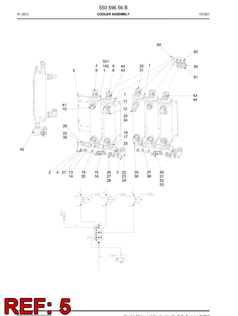 55045812 550 458 12 Plate, Mounting - Sandvik Technical Drawing