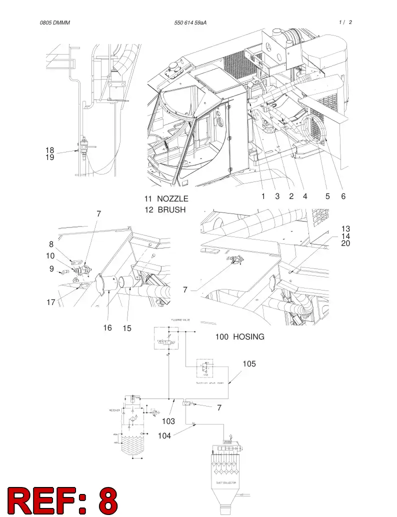 55045819 550 458 19 Clamp, Pipe, Top Plate - Sandvik Technical Drawing