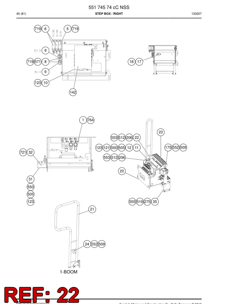 55045971a 550 459 71a Bracket - Sandvik Technical Drawing