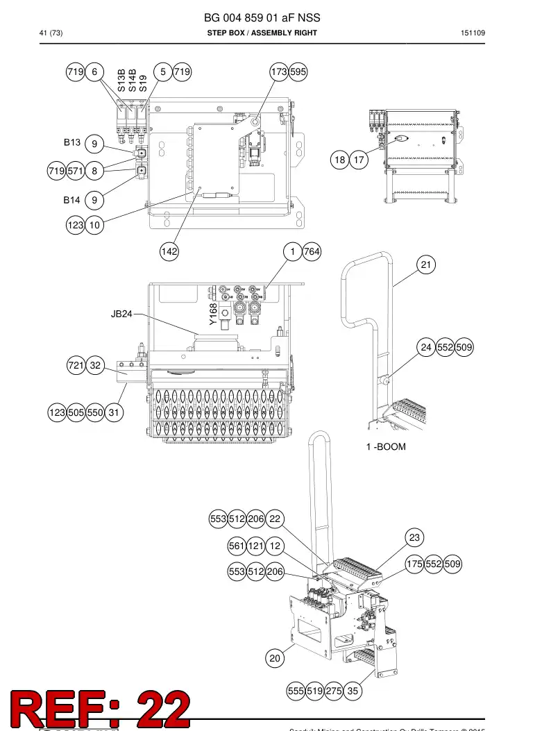 55045971b 550 459 71b Bracket - Sandvik Technical Drawing
