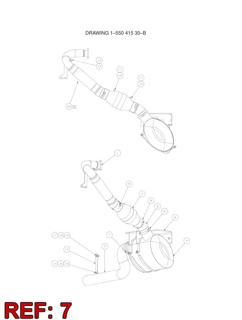 55046005 550 460 05 EXHAUST PIPE FLANGE - Sandvik Technical Drawing