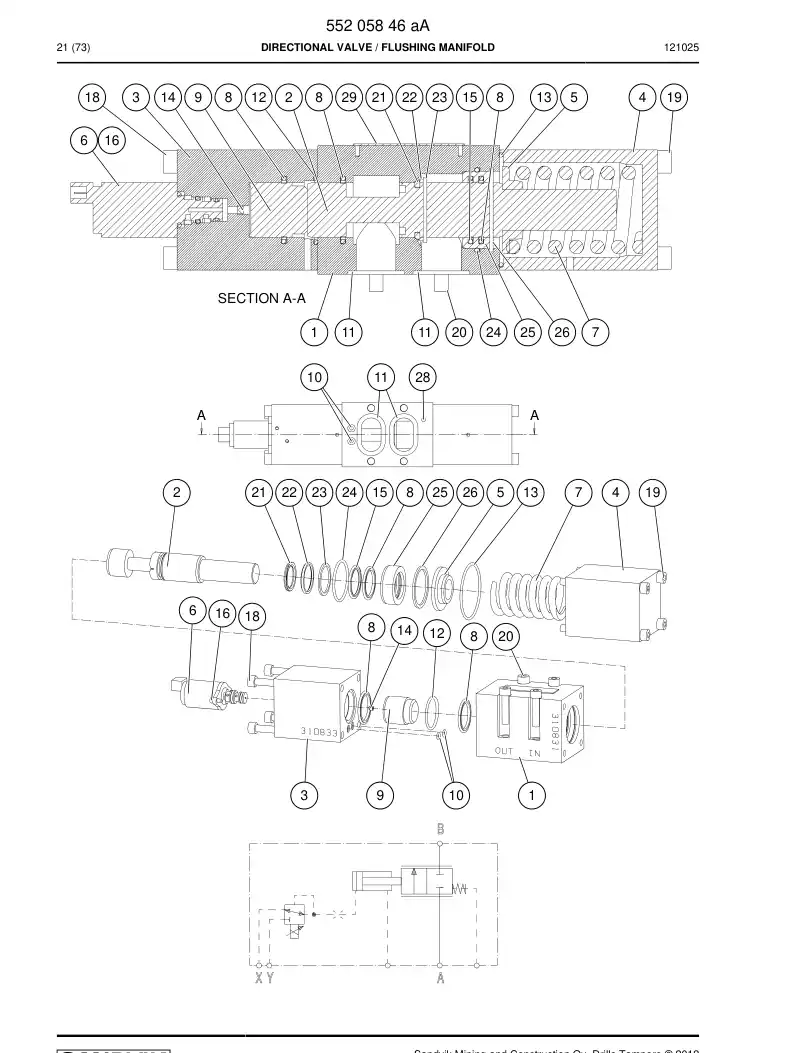 55046035a 550 460 35a Spool - Sandvik Technical Drawing