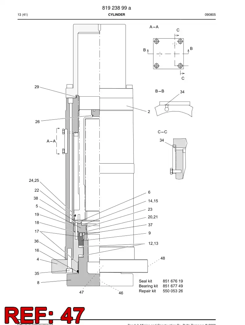 55046141 550 461 41 BREATHER - Sandvik Technical Drawing