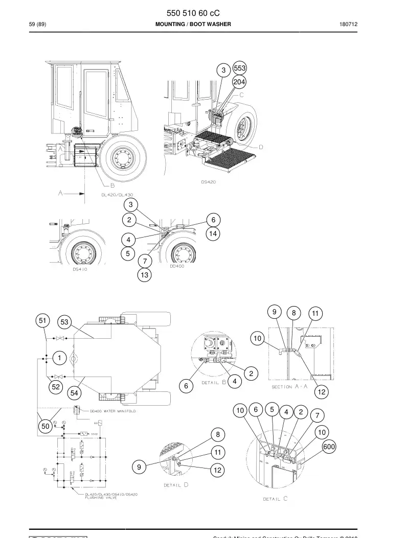 55046166b 550 461 66b Bracket - Sandvik Technical Drawing