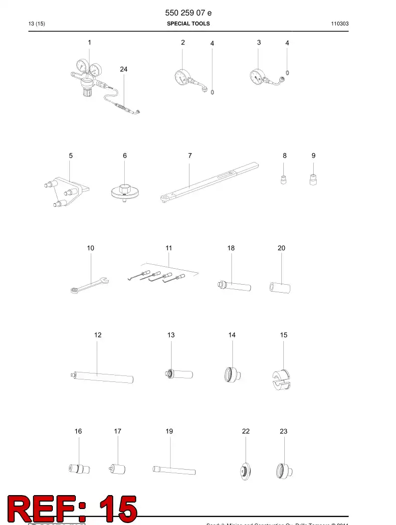 55046216a 550 462 16a Punch - Sandvik Technical Drawing