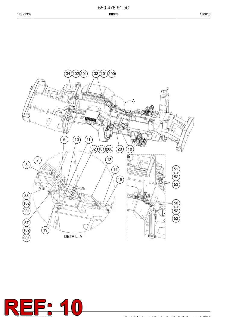 55046308 550 463 08 Pipe, Pressure - Sandvik Technical Drawing