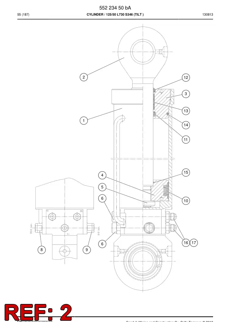 55046340 550 463 40 Rod, PISTON - Sandvik Technical Drawing