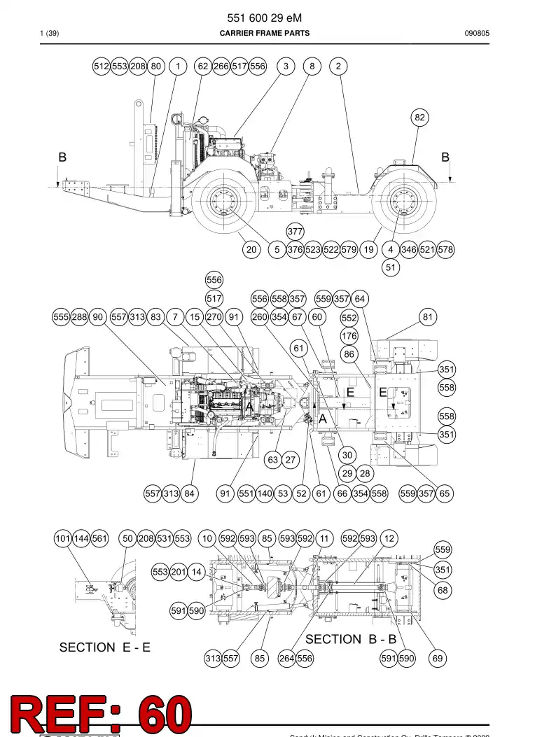 55046523 550 465 23 Cover plate - Sandvik Technical Drawing