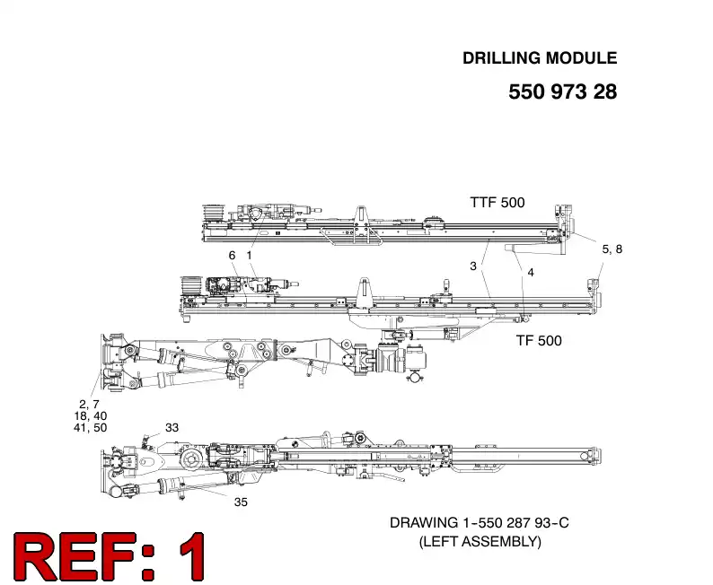 55046599 550 465 99 ROCK DRILL - Sandvik Technical Drawing