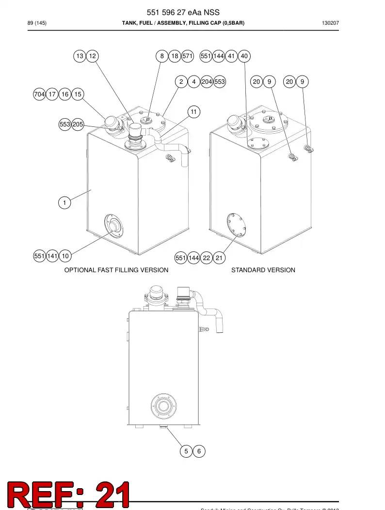 55046637b 550 466 37b Flange - Sandvik Technical Drawing