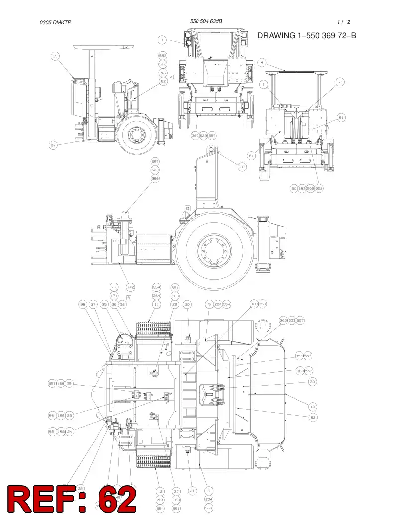 55046700 550 467 00 HOSE SUPPORT - Sandvik Technical Drawing
