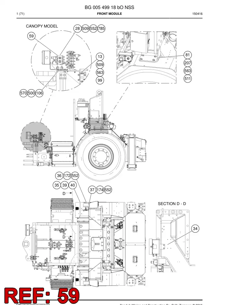 55046738a 550 467 38a Supporting block - Sandvik Technical Drawing