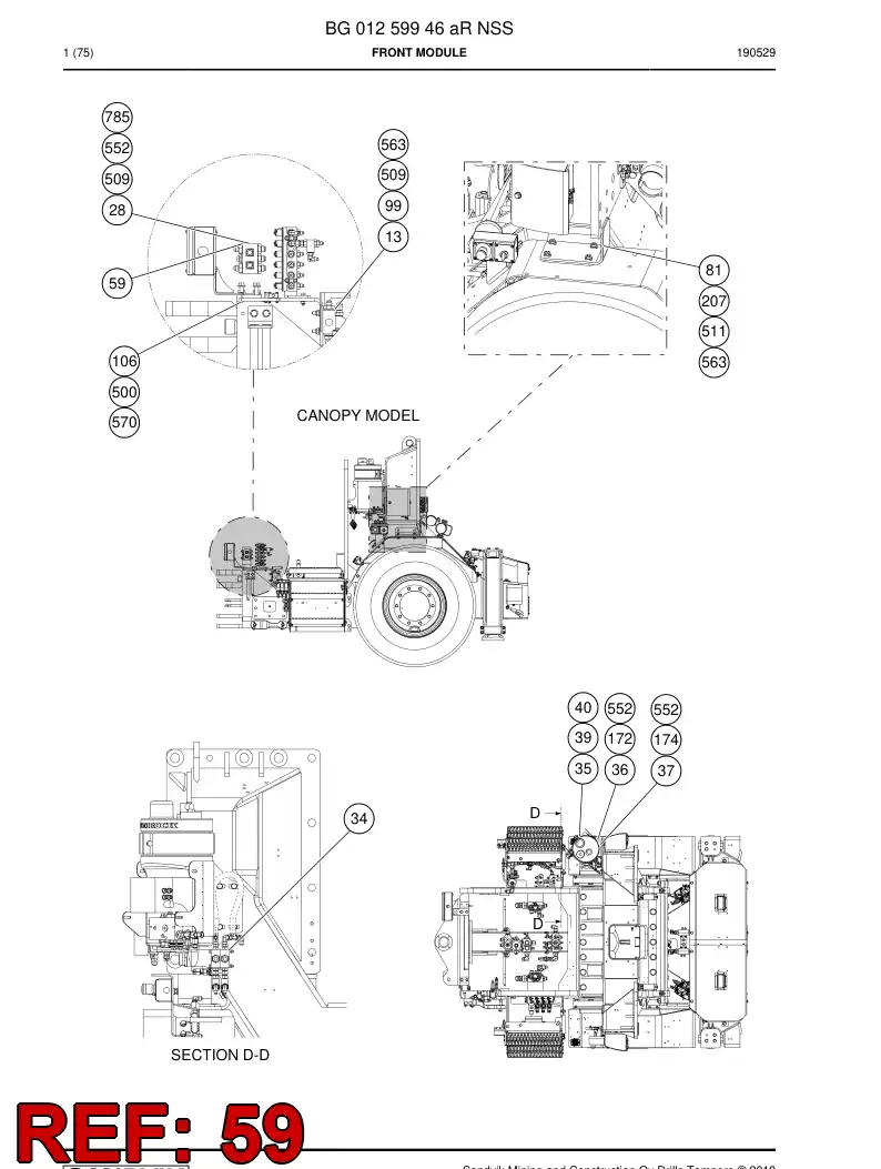 55046738b 550 467 38b BRAO, ESTEIRA - Sandvik Technical Drawing