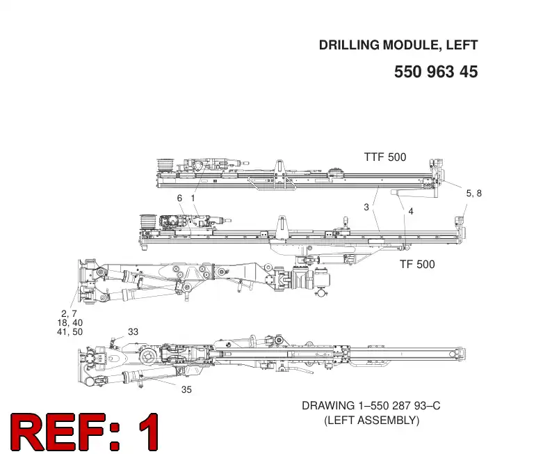 55046792 550 467 92 Rock drill - Sandvik Technical Drawing