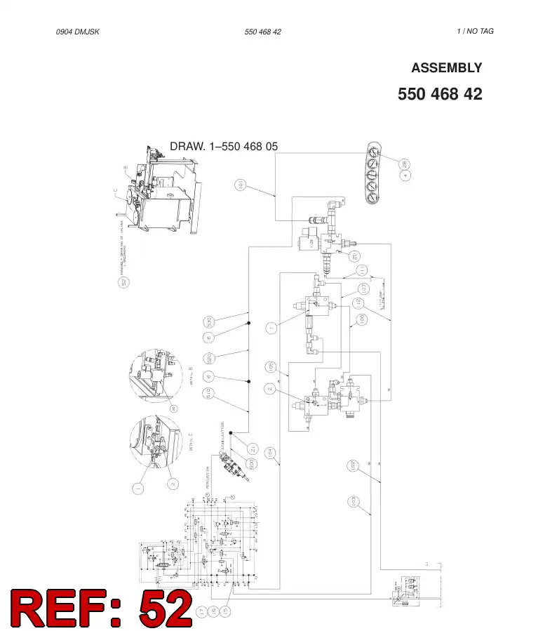 55046845 550 468 45 VALVE ASSEMBLY - Sandvik Technical Drawing