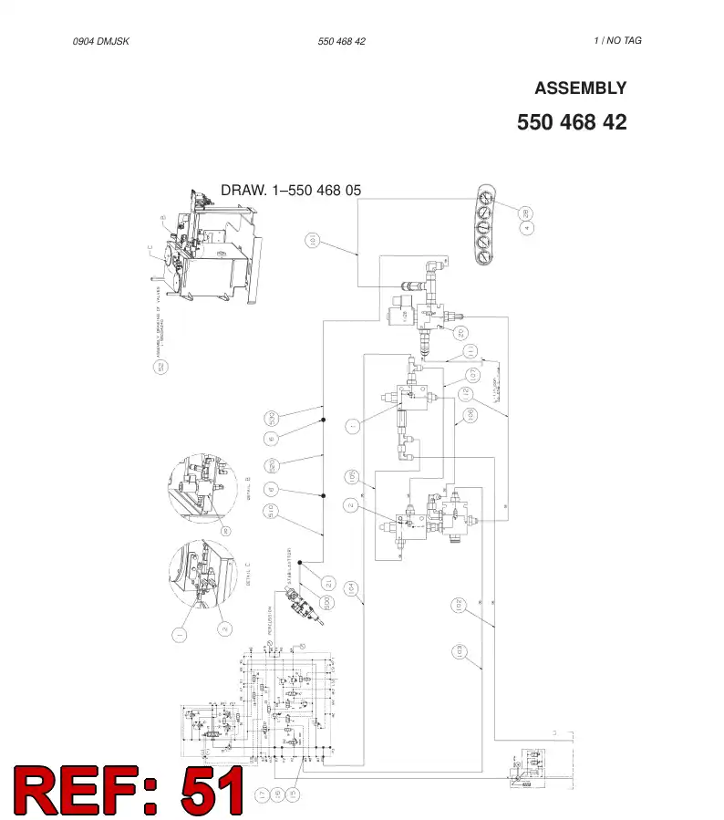55046848 550 468 48 HYDRAULIC DIAGRAM - Sandvik Technical Drawing