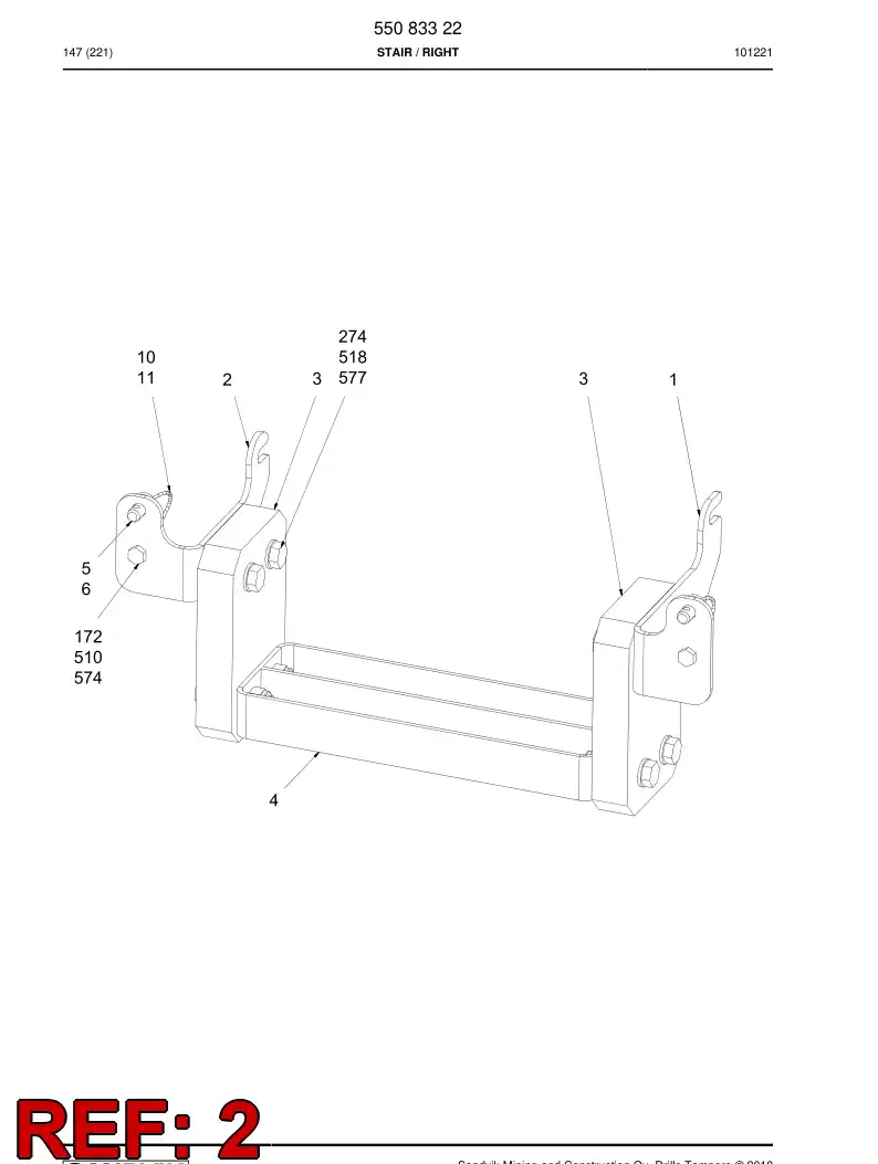 55046878 550 468 78 Supporting block - Sandvik Technical Drawing