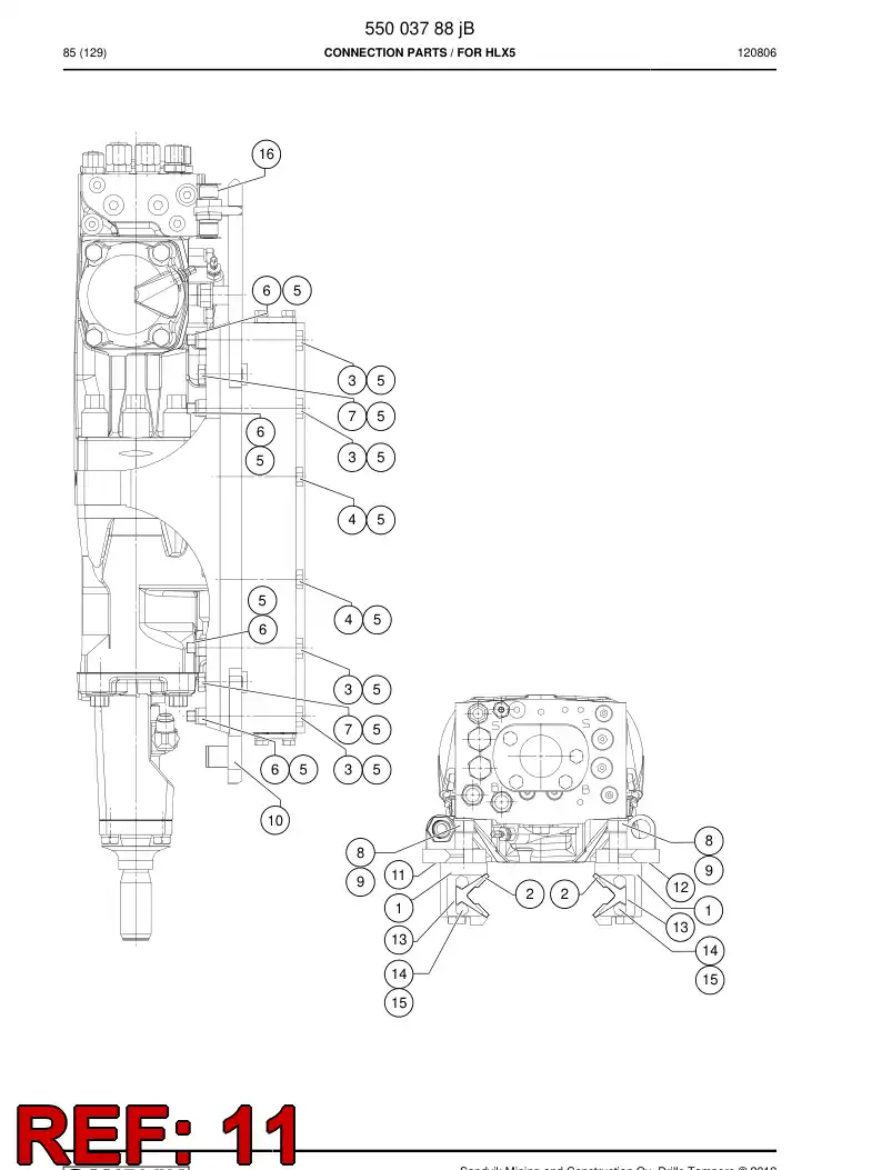 55046890 550 468 90 Plate lug - Sandvik Technical Drawing