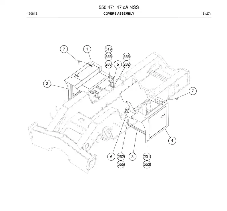 55046899e 550 468 99e Backing frame - Sandvik Technical Drawing