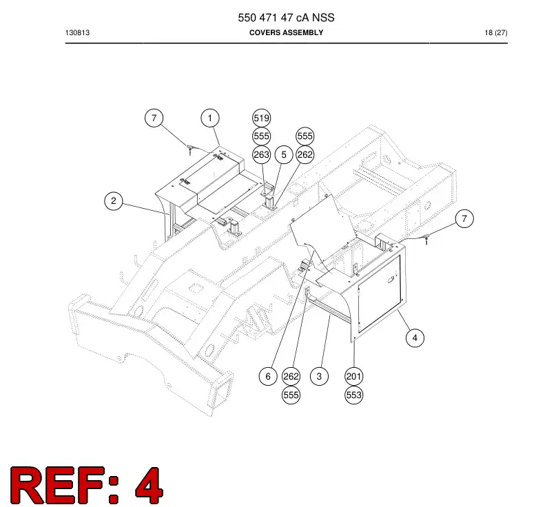 55046976 550 469 76 Cover assembly - Sandvik Technical Drawing
