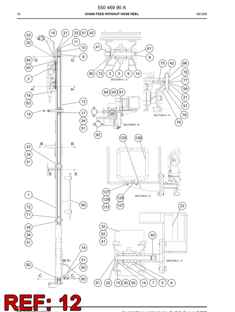55046995 550 469 95 CHAIN - Sandvik Technical Drawing