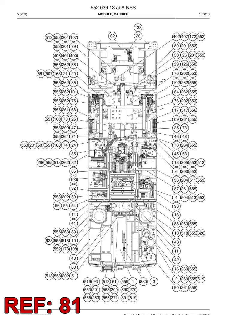 55046998b 550 469 98b Plate - Sandvik Technical Drawing